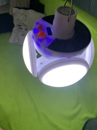 Ліхтар кемпінговий світлодіодний LED лампа трансформер світильник підвісний з гачком портативний акумуляторний із сонячною батареєю та USB зарядкою 2029D фото від покупців 8