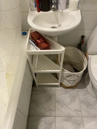 Кутовий стелаж етажерка з полицями, 3 полиці, M&T Displays, пластик, 44х33х71 см, білий фото від покупців 1