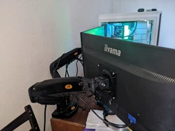 Кронштейн-подставка для двух мониторов North Bayou NB F160 VESA 17" - 27" настольный с 3D регулировкой и функцией PIVOT Черный фото от покупателей 19