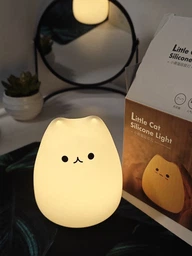Ночник игрушка 3DTOYSLAMP детский светильник для сна Little Cat силиконовый с LED на батарейках (3хААА) таймером автовыключения 7 цвета свечения мягкий для украшения дома спальни детской комнаты гостиной 10×9 см оригинальный подарок ребенку фото от покупателей 10