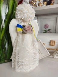 Лялька ручної роботи Ivanka Present Янгол Охоронець Сім'ї і Дому з Прапором України 20 см сувенір з України фото від покупців 2