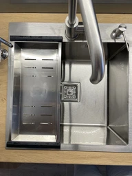 Мойка из нержавеющей стали AQUAMILL 5050 decor + смеситель + дозатор + решетка + сифон фото от покупателей 1