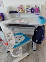 Комплект Evo-Kids BD-10 PN Стілець + стіл + полиця + лампа Рожевий (BD-10 PN з лампою) фото від покупців 1