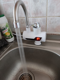 Проточный водонагреватель с индикацией нагрева кран электрический с Led дисплеем BRS White фото от покупателей 2