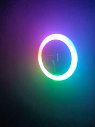 Кольцевая лампа светодиодная LED RGB 3D 26 см цветная двухсторонняя с пультом и штативом фото от покупателей 1