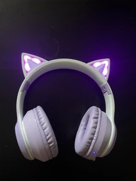 Детские беспроводные наушники CATEAR BT029I с ушками, LED-подсветкой, Bluetooth + AUX Сине-розовые фото от покупателей 18