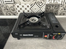 Портативна туристична газова плита з п'єзопідпалом portable gas stove BDZ 155 Original by Happy Home з пластиковим кейсом адаптер під великий балон