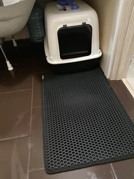 Килимок двошаровий для котячого лотка (туалета) "CAT IN BOX" EVA Cat mat 60х40 см бежевий фото від покупців 4