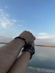 Комплект парних браслетів Peabur 15 см сірий, чорний