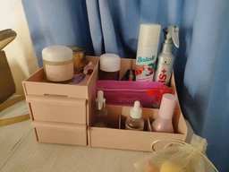 Органайзер/подставка для косметики настольный с выдвижными ящиками Cosmetics Organizer розовый (СО-28997) фото от покупателей 9