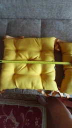 Подушка на табурет Ekkoseat Сіра. Із зав'язками. 40x40х7см фото від покупців 7