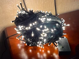 Светодиодная гирлянда электрическая Led на 300 светодиодов с контроллером зеленый провод Мультицвет фото от покупателей 1