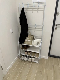 Вішалка для одягу в передпокій з полицями для взуття Білий New simple floor (FG22) фото від покупців 1