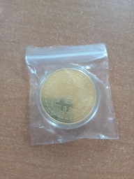 Сувенірна монета Біткоїн BTC (Bitcoin) у пластиковій прозорій коробці/чохлі (530284940) Золото фото від покупців 4