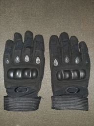 Демисезонные тактические перчатки с флисовой подкладкой Черные М 18-20 см.