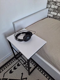 Приставний Столик Террі Ferrum-decor 650x440x330 Чорний метал ДСП Бетон 16 мм (TERR007)