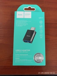 Перехідник адаптер Type-C на USB female adapter HOCO (4A, USB3.0 OTG). Black фото від покупців 5