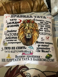 Декоративна подушка з написом Правила тата Білий плюш