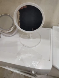 Дзеркало з лед підсвіткою LED для макіяжу з підставкою у ванну кімнату настільне косметичне сенсорне на USB 3 режими підсвічування фото від покупців 9