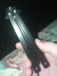 Нож Бабочка Складной Черный Высококачественная сборка фото от покупателей 5