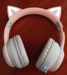 Бездротові навушники з котячими вушками Cat Ear Fingertime із додатковим мікрофон та підсвіткою рожево-голубі фото від покупців 9