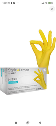 Перчатки нитриловые Ampri Style Lemon неопудренные Размер M 100 шт Желтые (4044941008837)