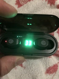 Бездротові навушники F9 з павербанком - Bluetooth сенсорні вакуумні чорні вкладиші фото від покупців 8