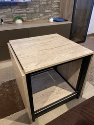 Стол журнальный трансформер Куб Комбо Ferrum-decor 540x532x500 Черный металл ДСП Дуб Сан-Марино 16 мм (KUB002) фото от покупателей 11