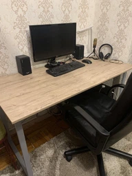 Компьютерный стол Ferrum-decor Дейв 75x120x70 серый ДСП Дуб Сан-Марино 16мм фото от покупателей 1