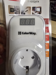 Реле напруги ColorWay (16A/3680W) 150V-210V/230V-280V DS1 white (CW-VR16-01D)