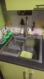 Мойка из нержавеющей стали AQUAMILL 5050 decor + смеситель + дозатор + решетка + сифон фото от покупателей 1