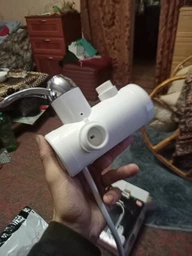 Кран электрический проточный водонагреватель с LCD экраном Делимано бойлер 3кВт Delimano белый