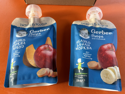 Упаковка Фруктово-овочевого пюре Gerber з Яблук Моркви та Гарбуза для дітей із 6 місяців 150 г х 12 шт (8445290223340) фото від покупців 10
