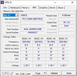 Пам'ять SO-DIMM, DDR3, 8Gb, 1600 MHz, Atria, 1.35V (UAT31600CL11SLK1/8) фото от покупателей 17