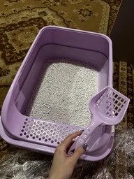 Туалет для кошек под наполнитель Animall с лопаткой CNR-127 58 x 42 x 24 см Фиолетовый (2000981206406) фото от покупателей 16