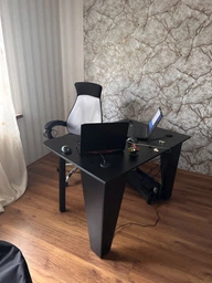 Стіл з LED RGB підсвічуванням комп'ютерний геймерський ігровий DROM Lite Black + підставка під ПК