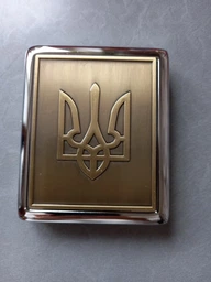 Портсигар металлический Герб Украины UA на 20 сигарет в подарочной упаковке фото от покупателей 2