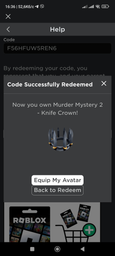 Roblox: Knife Crown - Murder Mystery 2 фото от покупателей 11