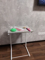 Столик приставной Терри Ferrum-decor 650x440x330 Белый металл ДСП Дуб Сонома 16 мм (TERR011) фото от покупателей 2