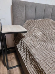 Приставний Столик Террі Ferrum-decor 650x440x330 Чорний метал ДСП Бетон 16 мм (TERR007)
