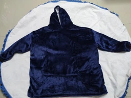 Плед Толстовка с Капюшоном и Рукавами Huggle Hoodie 3-в-1 (Синий) Двухсторонний Теплый Худи Халат Домашний