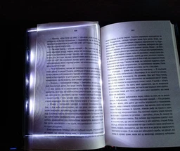 Світильник для читання книг в темряві, книжкова світлодіодна лампа плоска, чорний. фото від покупців 3