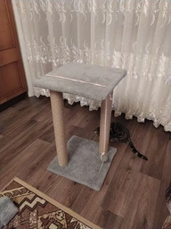 Когтеточка для кота дряпка Мур-Мяу Гламур 37х37х64 см для кошек в сизалевой веревке Светло Бежевый фото от покупателей 1