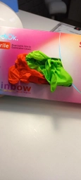 Рукавички нітрилові Mediok Rainbow мікс п'яти кольорів Розмір XS 100 шт Різнокольорові (4044941731056) фото від покупців 5