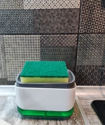 Кухонний органайзер для миття посуду SOAP PUMP диспенсер-дозатор та підставка під губку (чорний) фото від покупців 15