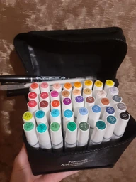 Маркери двосторонні Touch Multicolor 60 кольорів та Альбом на спіралі А5 на 50 аркушів Професійний набір для малювання фото від покупців 2