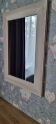Настенное зеркало в деревянной раме из ясеня HomeDeco белое 160х80 см фото от покупателей 2