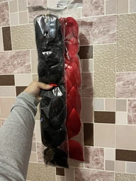 Канекалон Jumbo braid однотонний коса для плетіння 60 см 100 г Червоний