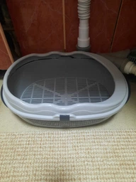 Туалет для кішок глибокий овальний з сіткою + лопатка Lucky Pet Модерн 45x30x15 см Бежево-коричневий (4820268554321) фото від покупців 9