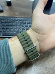 Силіконовий ремінець Fruct Ocean для Apple Watch 42/44/45/46/49 mm White Black фото від покупців 10